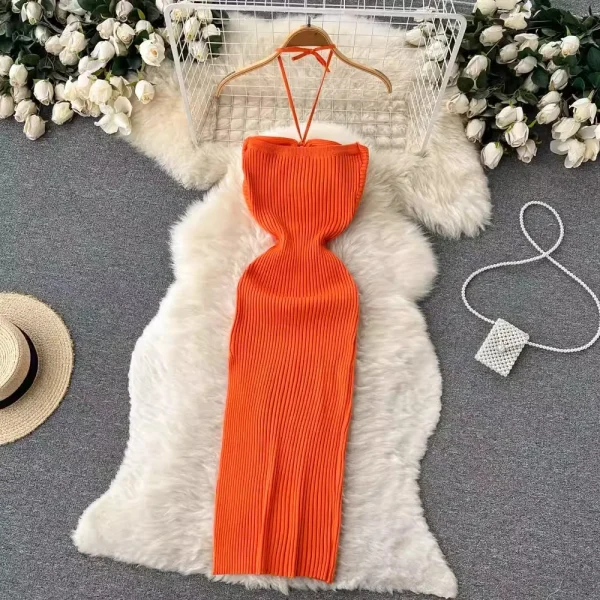 Sexy Package Hips Split Knitted Summer Dress - Image 5