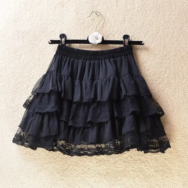 Elastic Gothic Lace Tutu Skirt