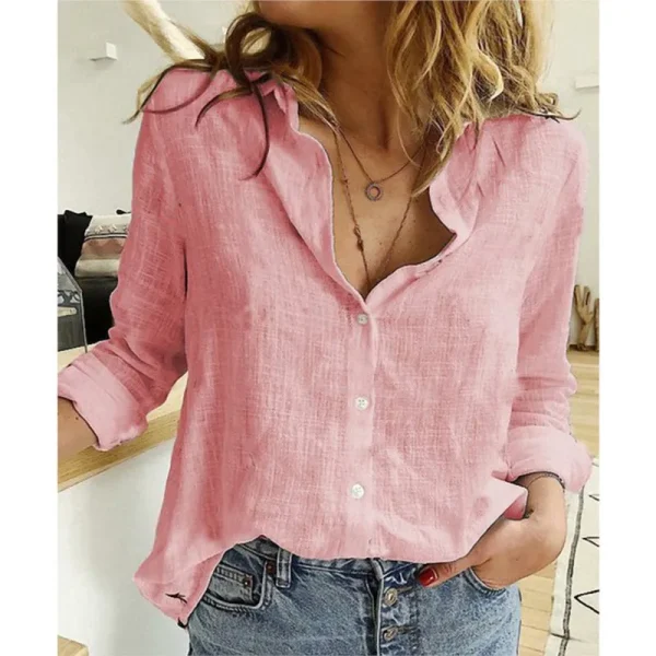 Cotton Linen Shirt Vintage Butterfly - Image 2