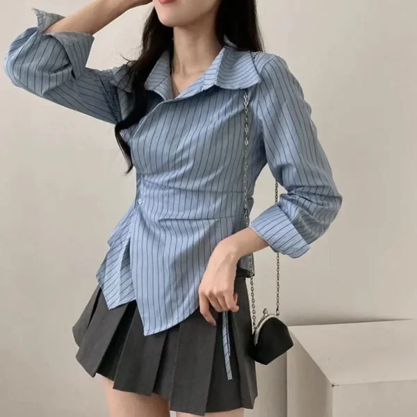 Korean Version Design Irregular Waist Shirts - Image 4