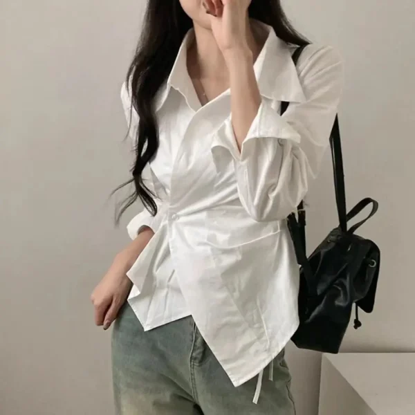 Korean Version Design Irregular Waist Shirts - Image 2
