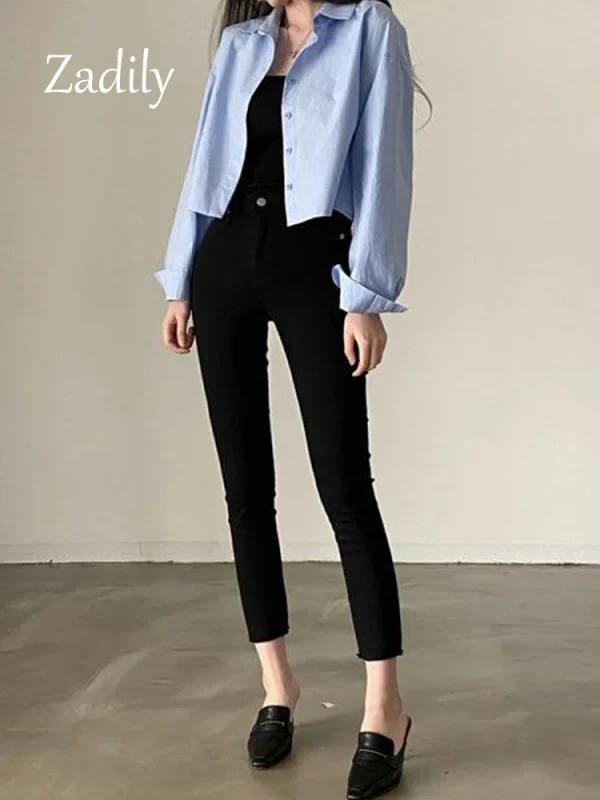 Women White Shirt Korea Style - Image 5