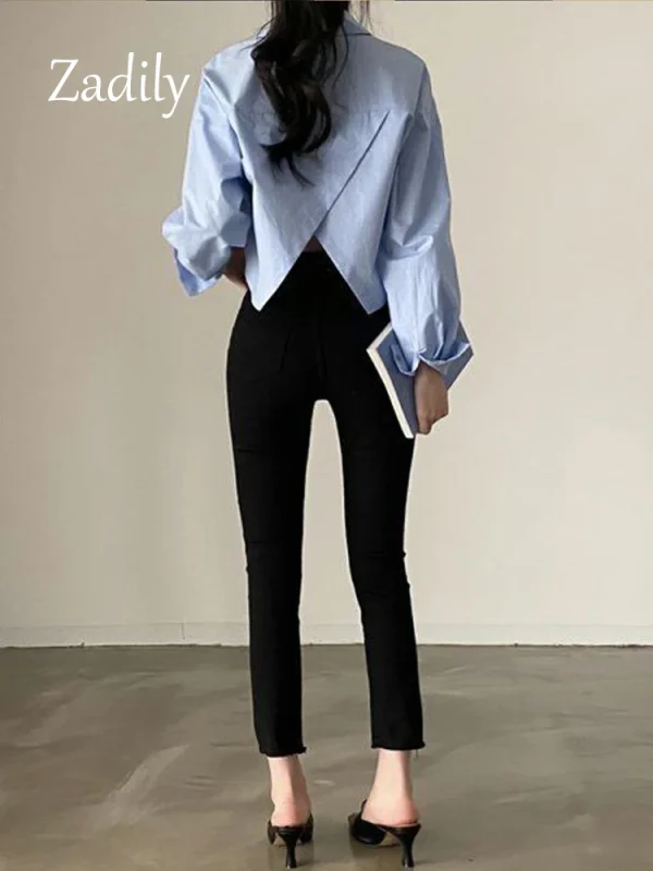 Women White Shirt Korea Style - Image 6