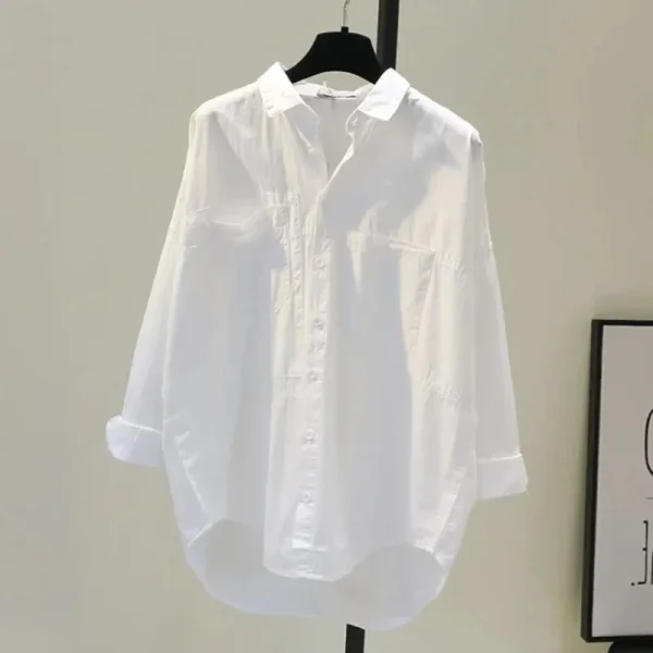 Long Sleeve White Women Shirt